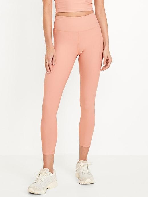 High-Waisted PowerSoft Ribbed Leggings Product Image