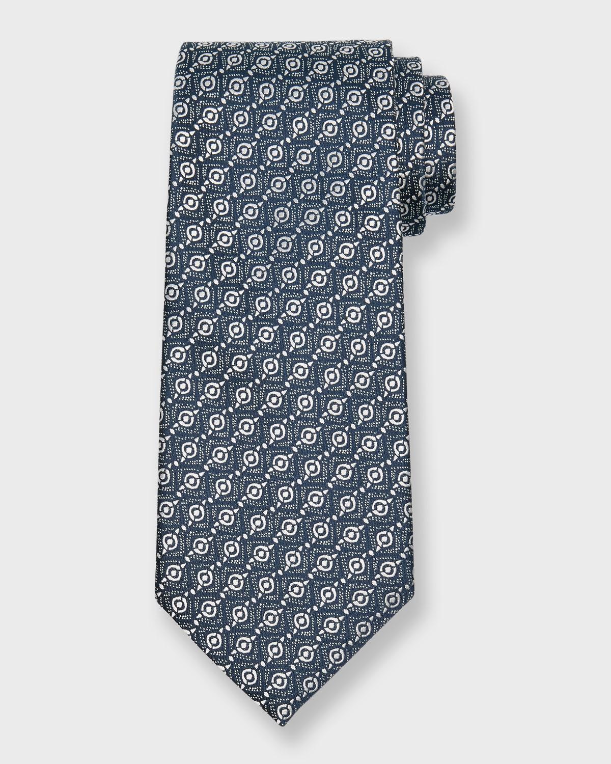 Mens Woven Geometric Silk Tie Product Image