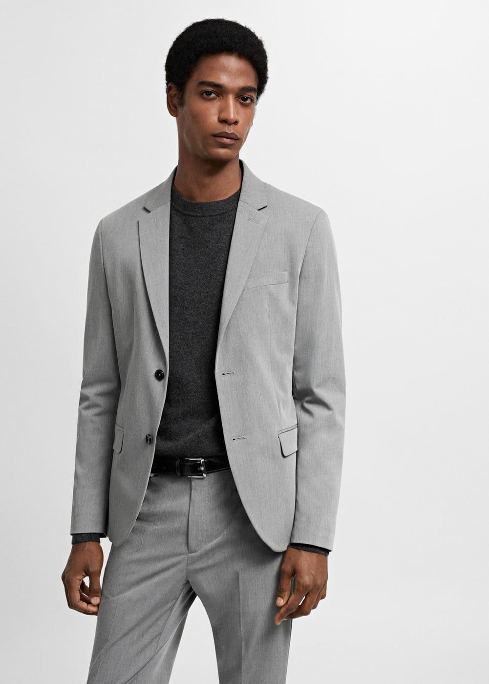 MANGO MAN - Super slim-fit suit blazer in stretch fabric greyMen Product Image