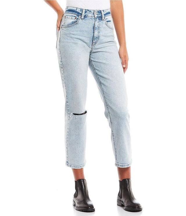 Copper Key High Rise Destructed Ankle Crop Straight Jeans Product Image