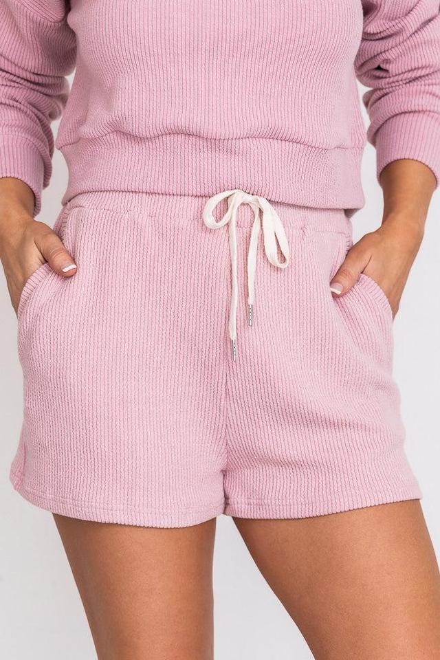 Why Not Mauve Cord Lounge Shorts FINAL SALE Product Image