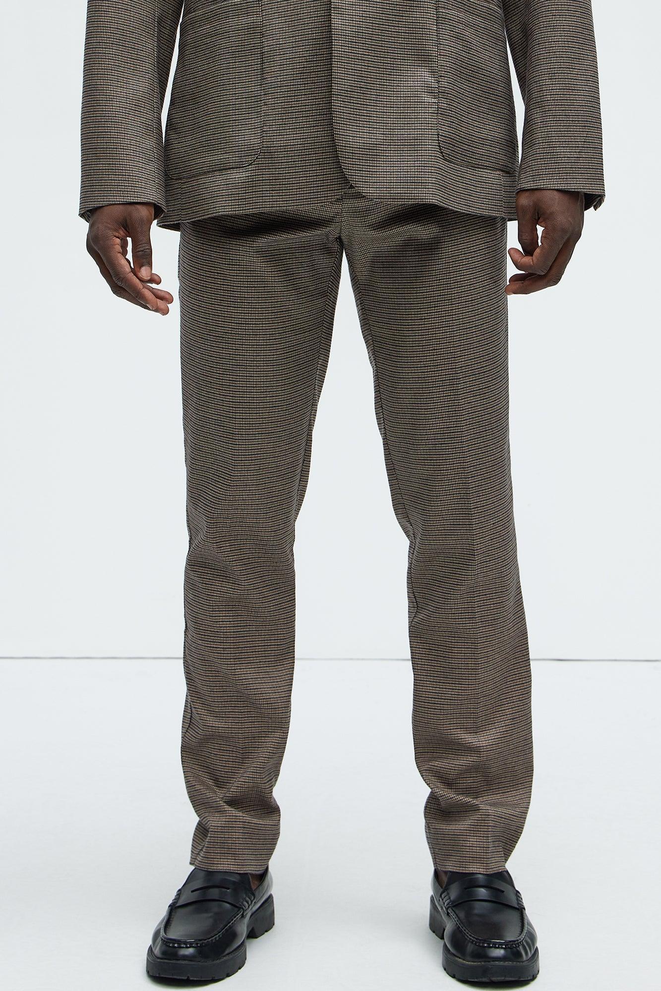 Inoa Houndstooth Slim Trousers - Brown/combo product image