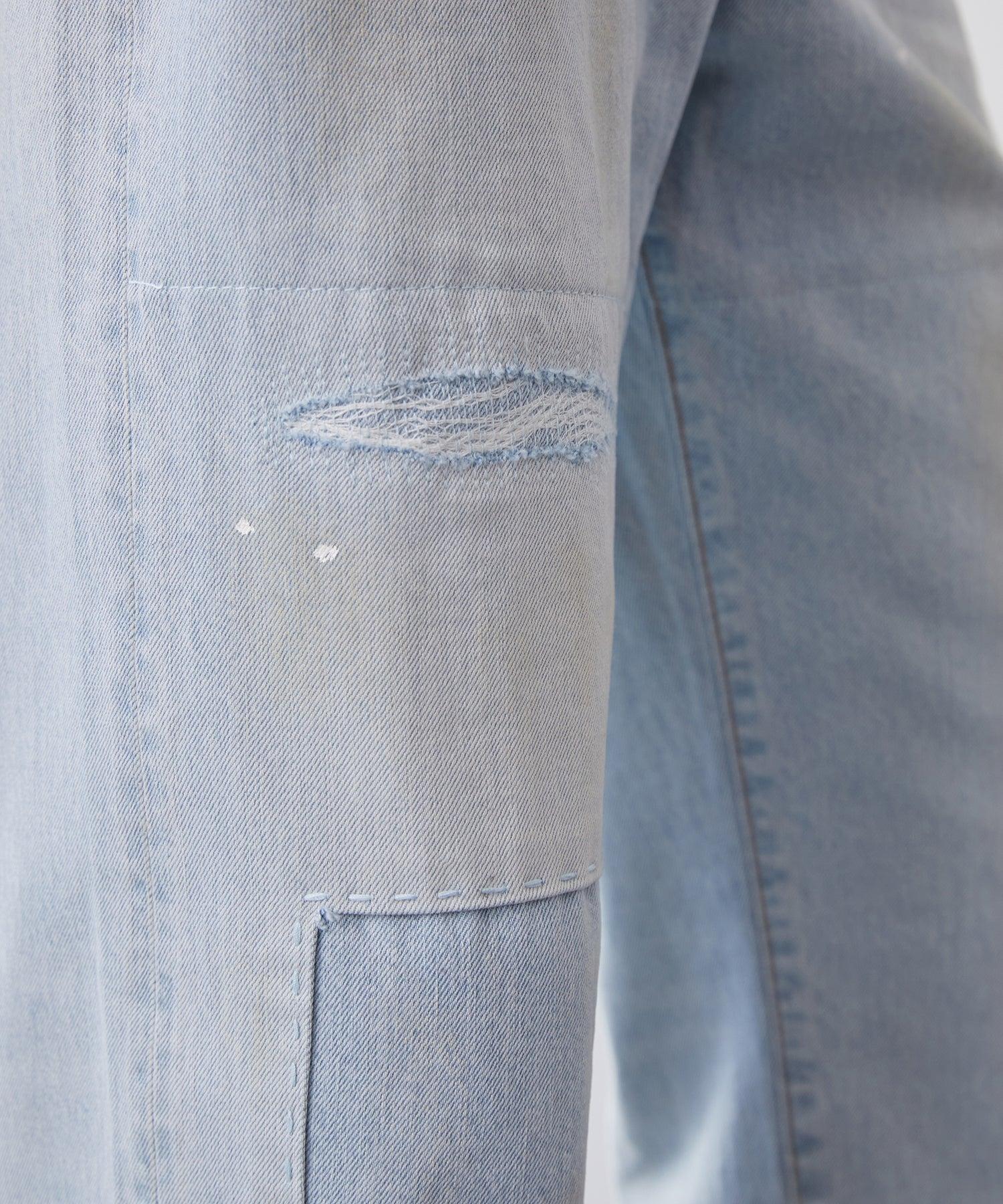 Relaxed Selvedge Jean in Distressed Patch and Repair Product Image