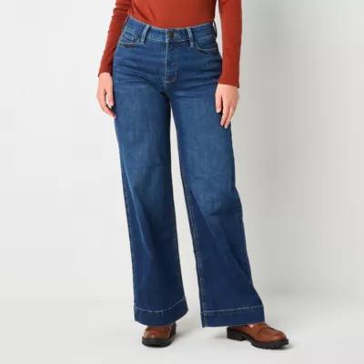 Liz Claiborne Womens High Rise Wide Leg Jean Product Image