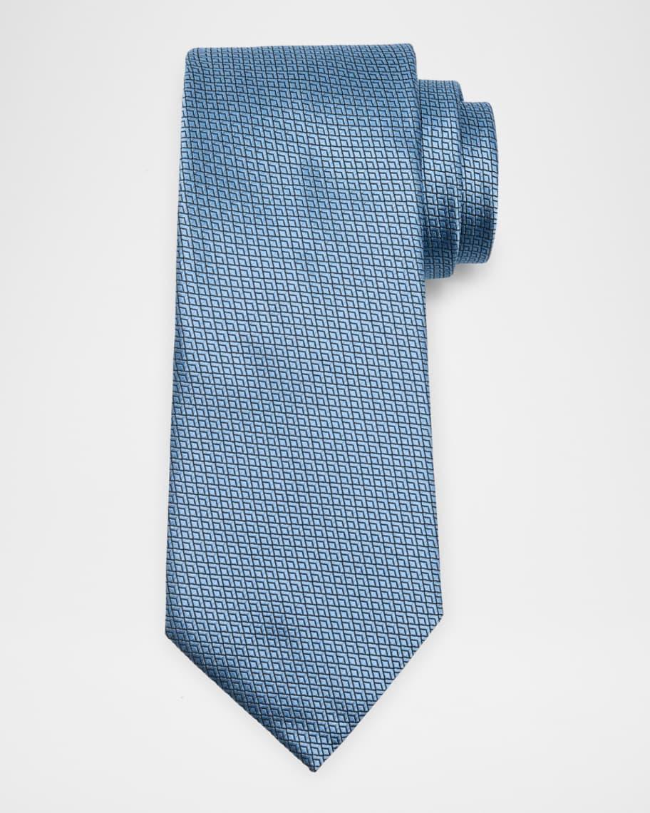 Mens Diamond Woven Silk Tie Product Image