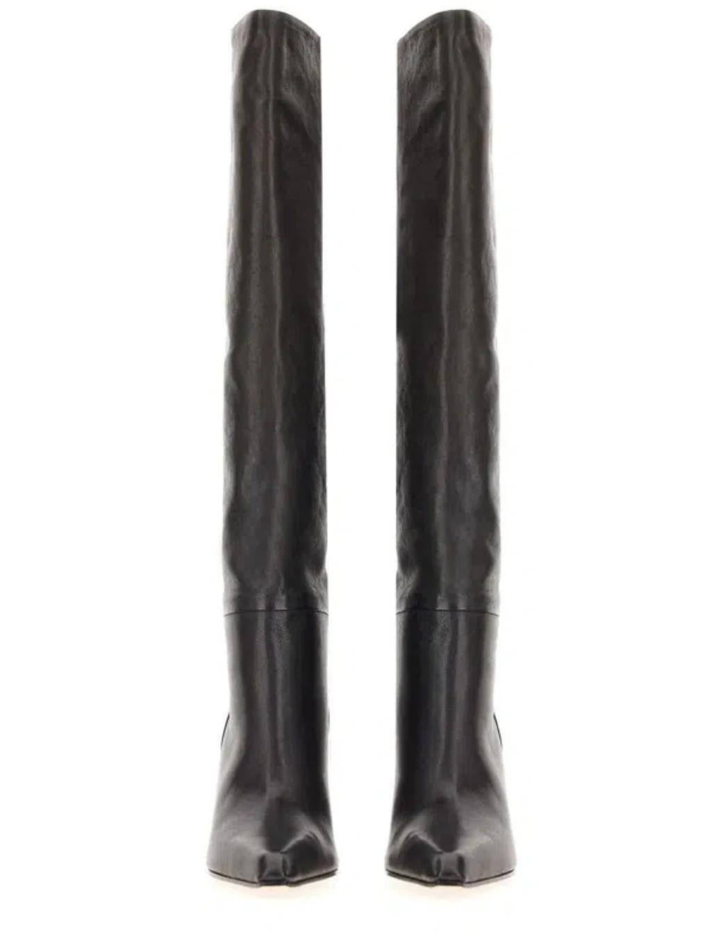 Jane Leather Knee Boots In Black Product Image