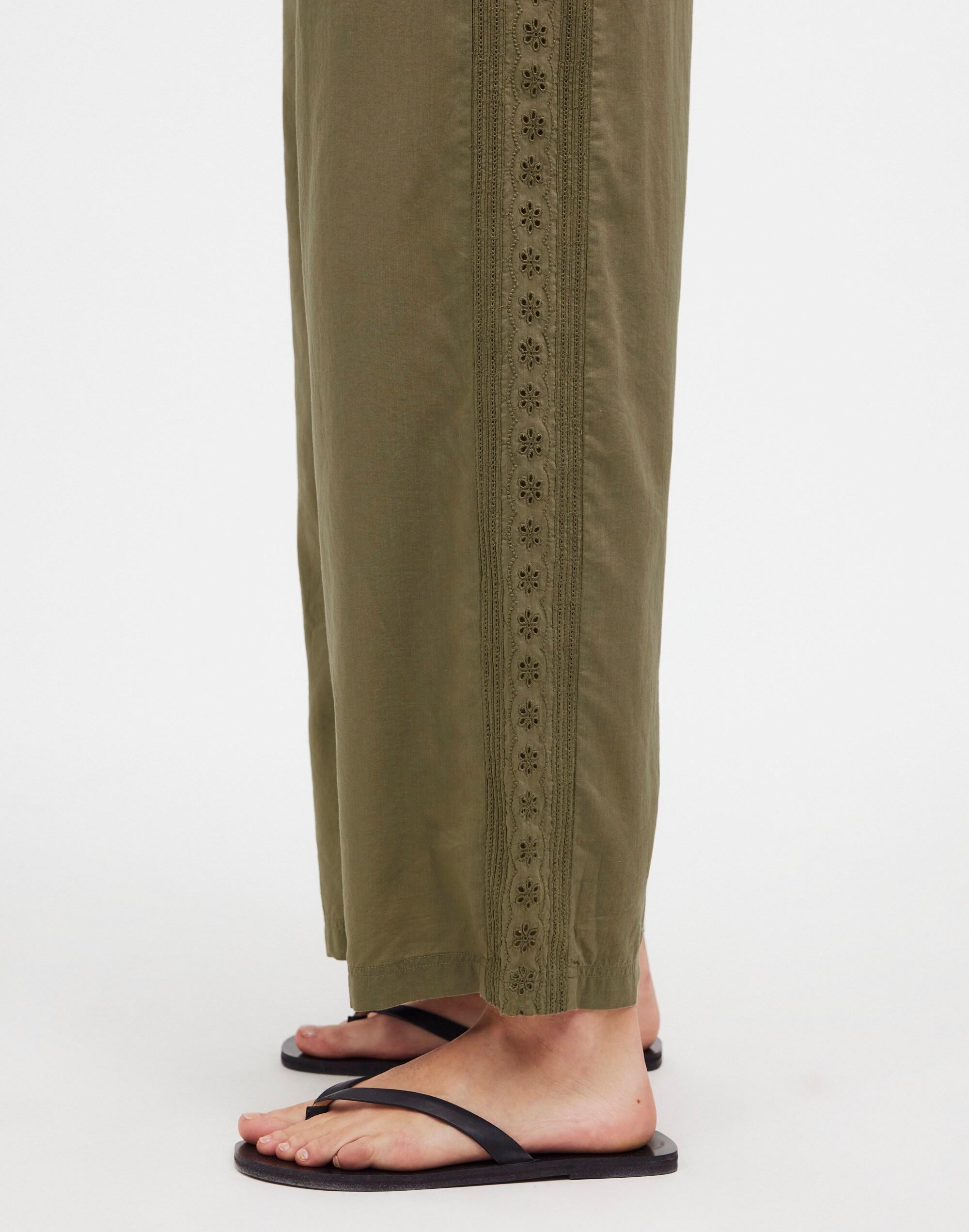 Embroidered Wide-Leg Cover-Up Pants Product Image