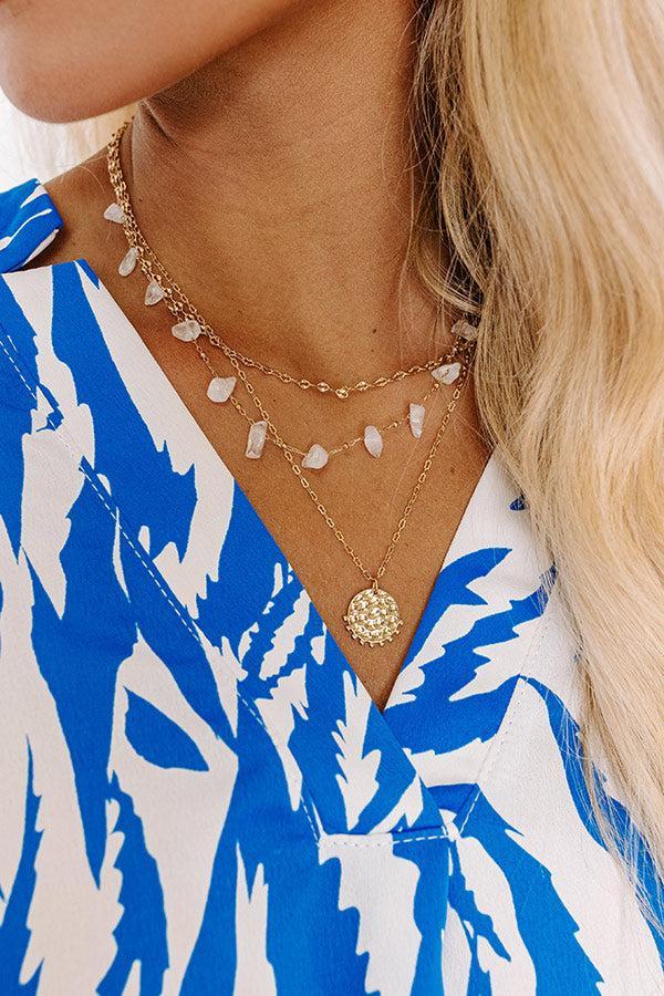 Boho Brunch Layered Necklace in White Product Image