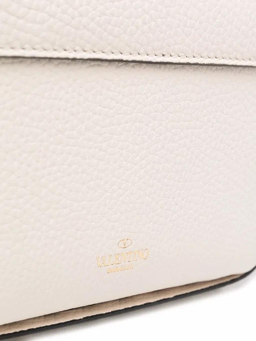 Rockstud Leather Mini Bag In White Product Image