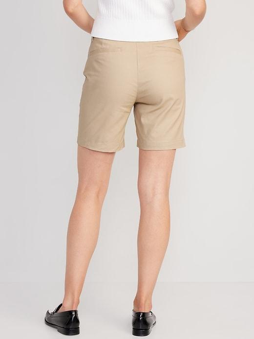 High-Waisted Uniform Bermuda Shorts -- 7-inch inseam Product Image