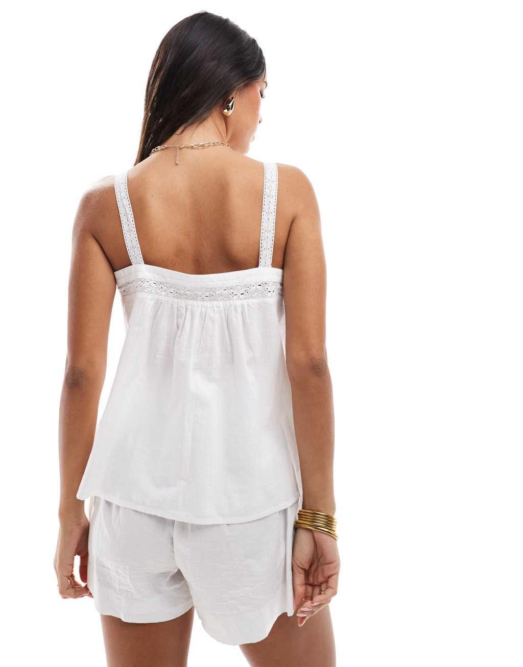 JDY strappy top in white Product Image