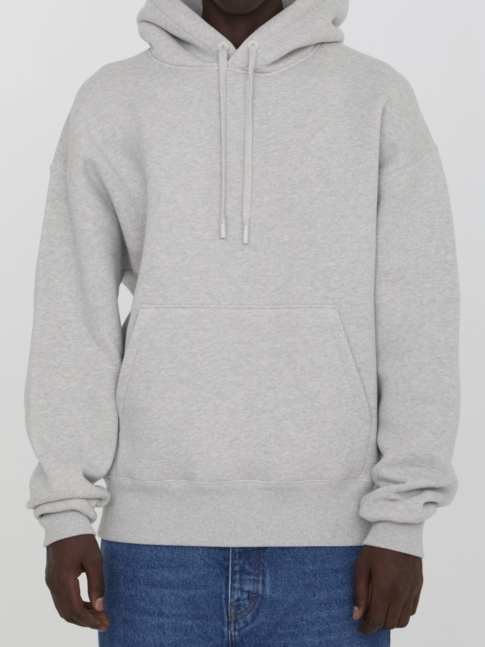 AMI ALEXANDRE MATTIUSSI De Coeur Hoodie In Grey Product Image