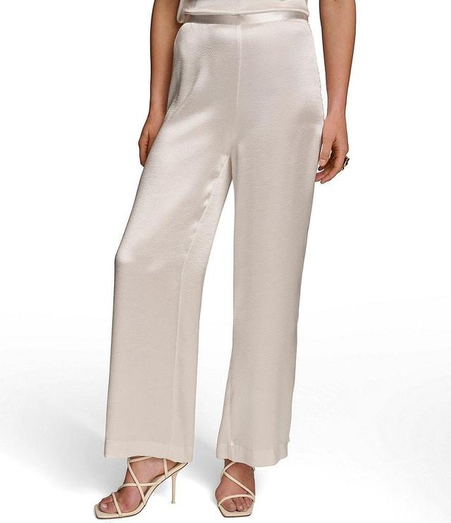 Donna Karan Satin High Rise Coordinating Wide Leg Pants Product Image