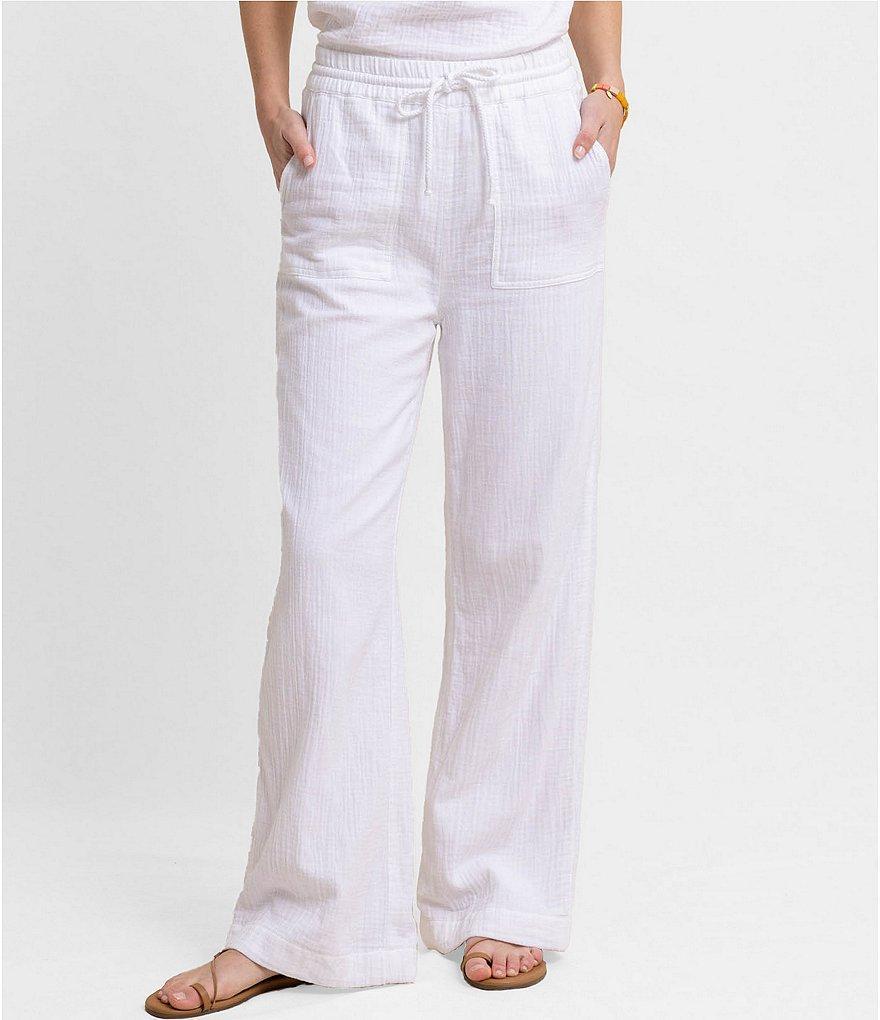 Southern Tide Laken Gauze Wide Leg Drawstring Waist Pull-On Pants product image