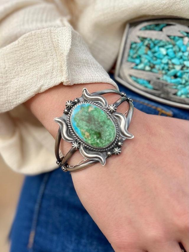 Your Majesty Turquoise Sterling Silver Navajo Cuff Bracelet Product Image