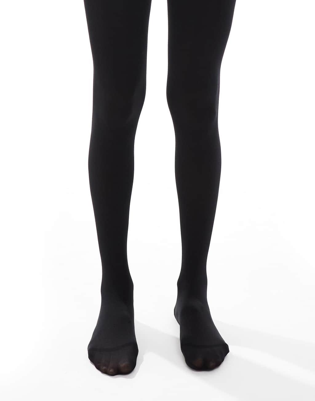 ASOS DESIGN 2 pack 120 denier tights in black - BLACK Product Image