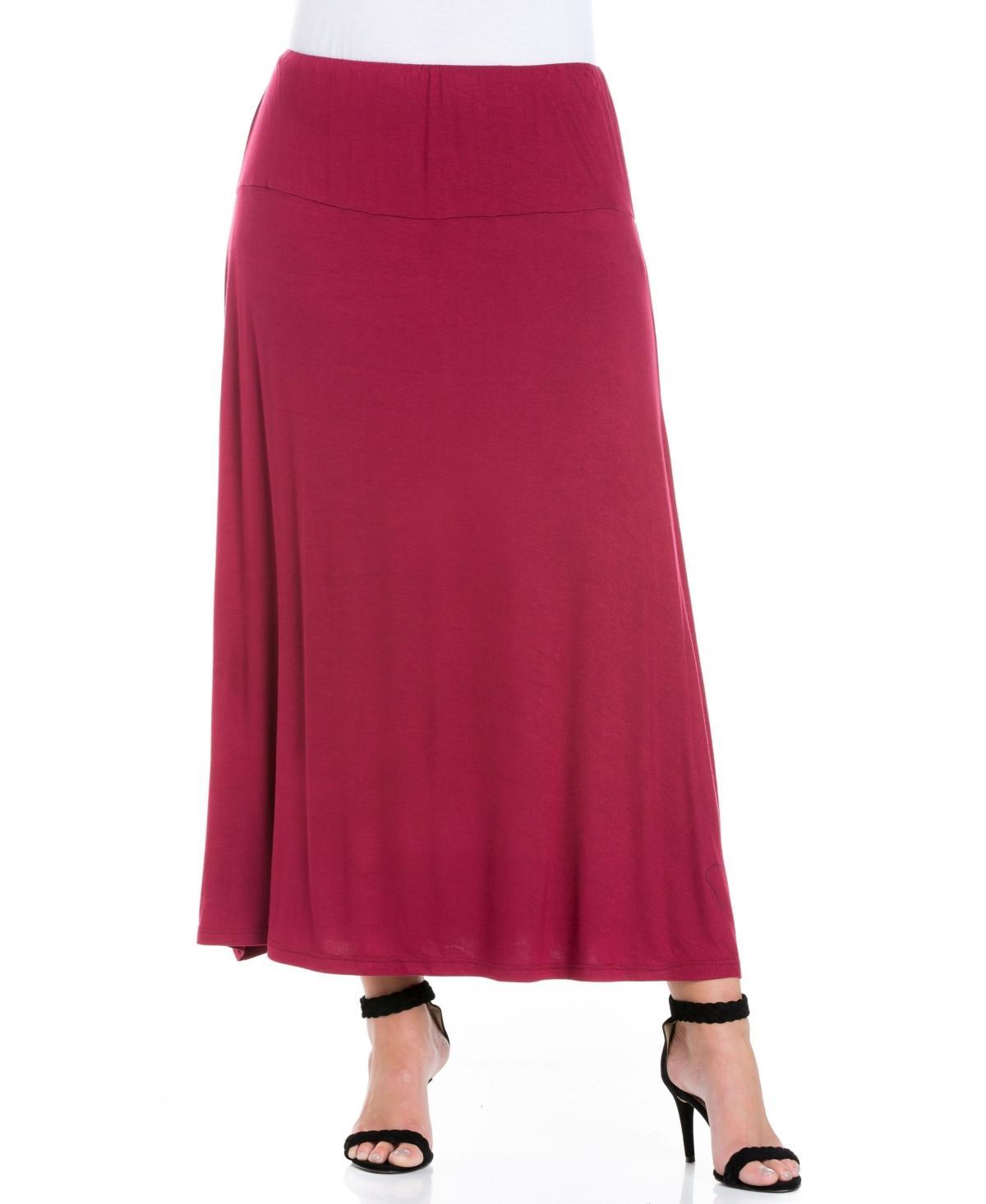 24seven Comfort Apparel Plus Size Maxi Skirt Product Image