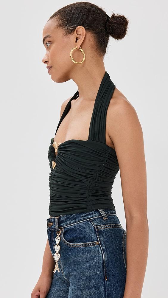 AREA Heart Ruched Halter Top | Shopbop Product Image