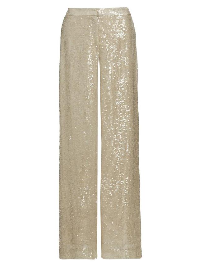 Womens Sequined Wide-Leg Trousers Product Image