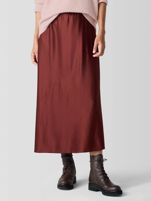 EILEEN FISHER Stretch Silk Charmeuse Bias Skirtfemale Product Image