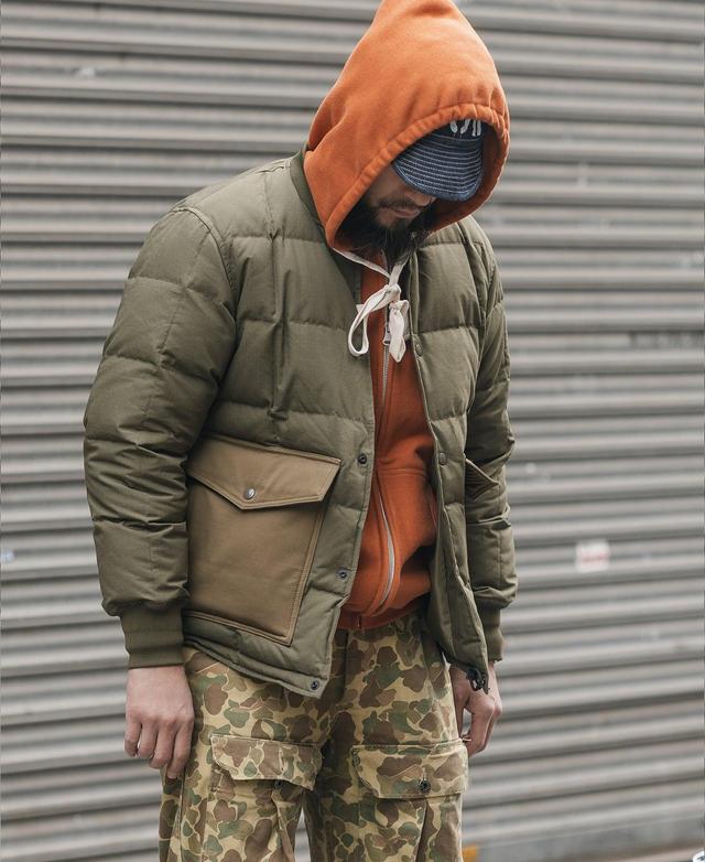 Box Quilted Down Liner Jacket - Olive Product Image