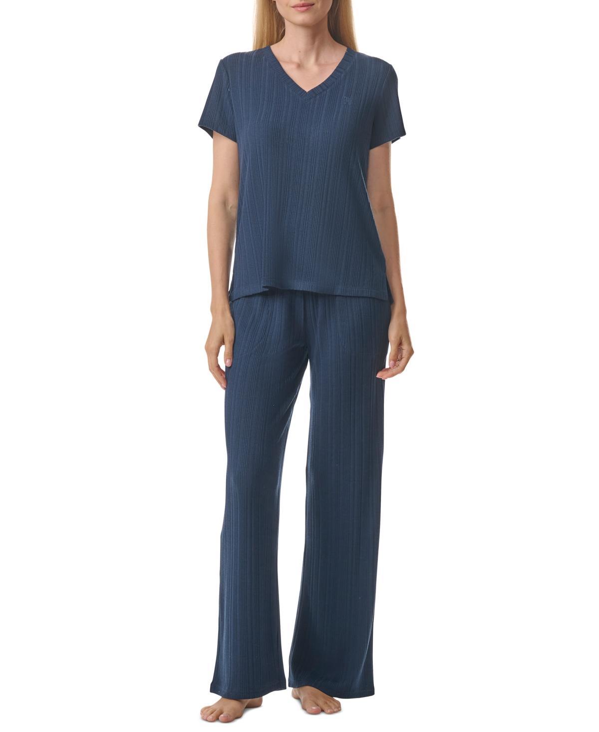 Tommy Hilfiger Womens 2-Pc. Short-Sleeve Ribbed Pajamas Set Product Image