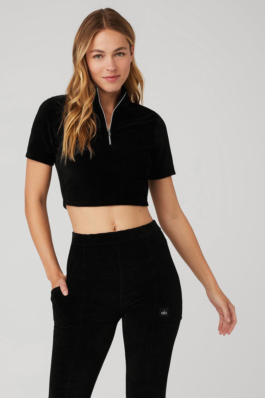 Micro Corduroy Winter Break Mock Neck - Black Female Product Image