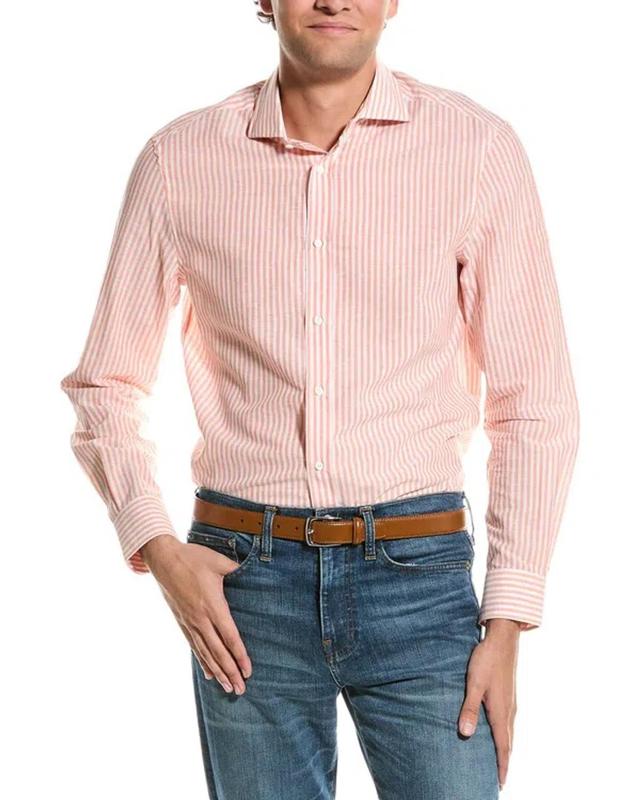 Easy Fit Linen-blend Shirt In Pink Product Image