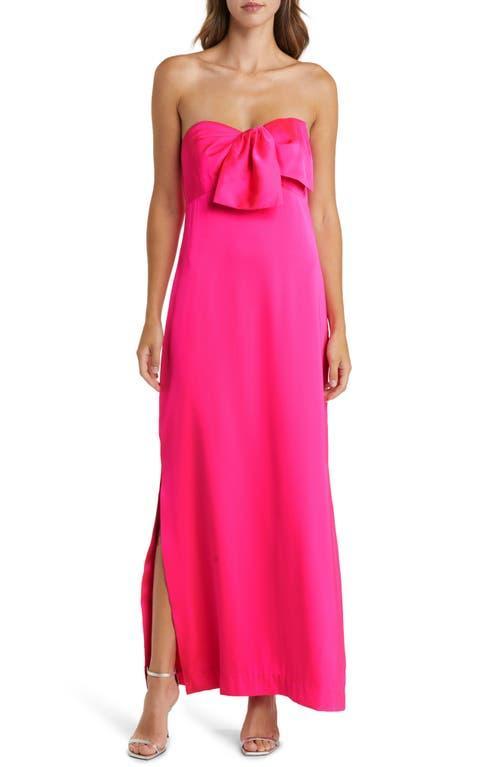 Lilly Pulitzer Carlynn Bow Strapless Satin Maxi Dress Product Image