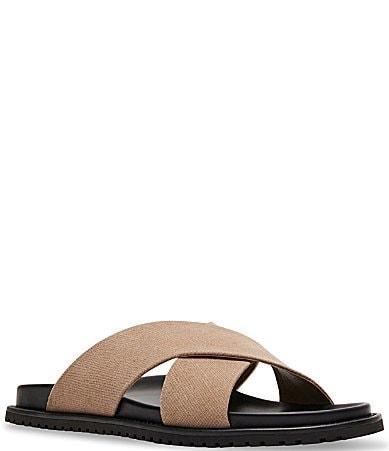 Steve Madden Mens Caloy Cross Band Suede Slide Sandals Product Image