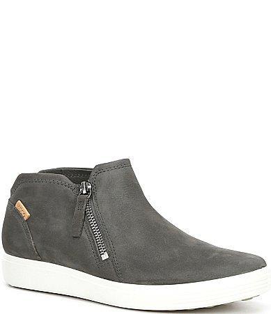 ECCO Womens Soft 7 Nubuck Low Zip Sneaker Booties Product Image