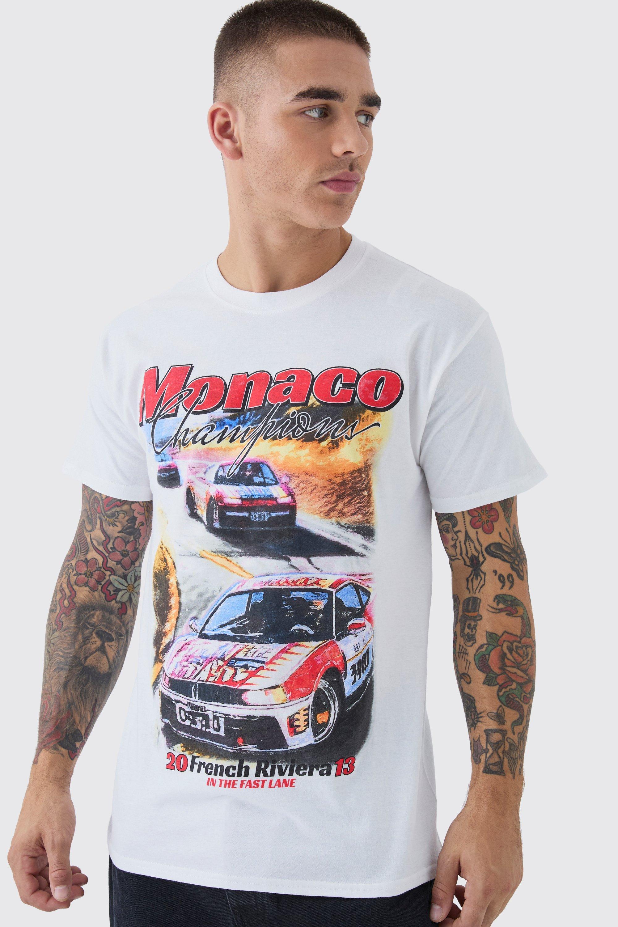 Monaco Car Graphic T-Shirt | boohooMAN USA Product Image