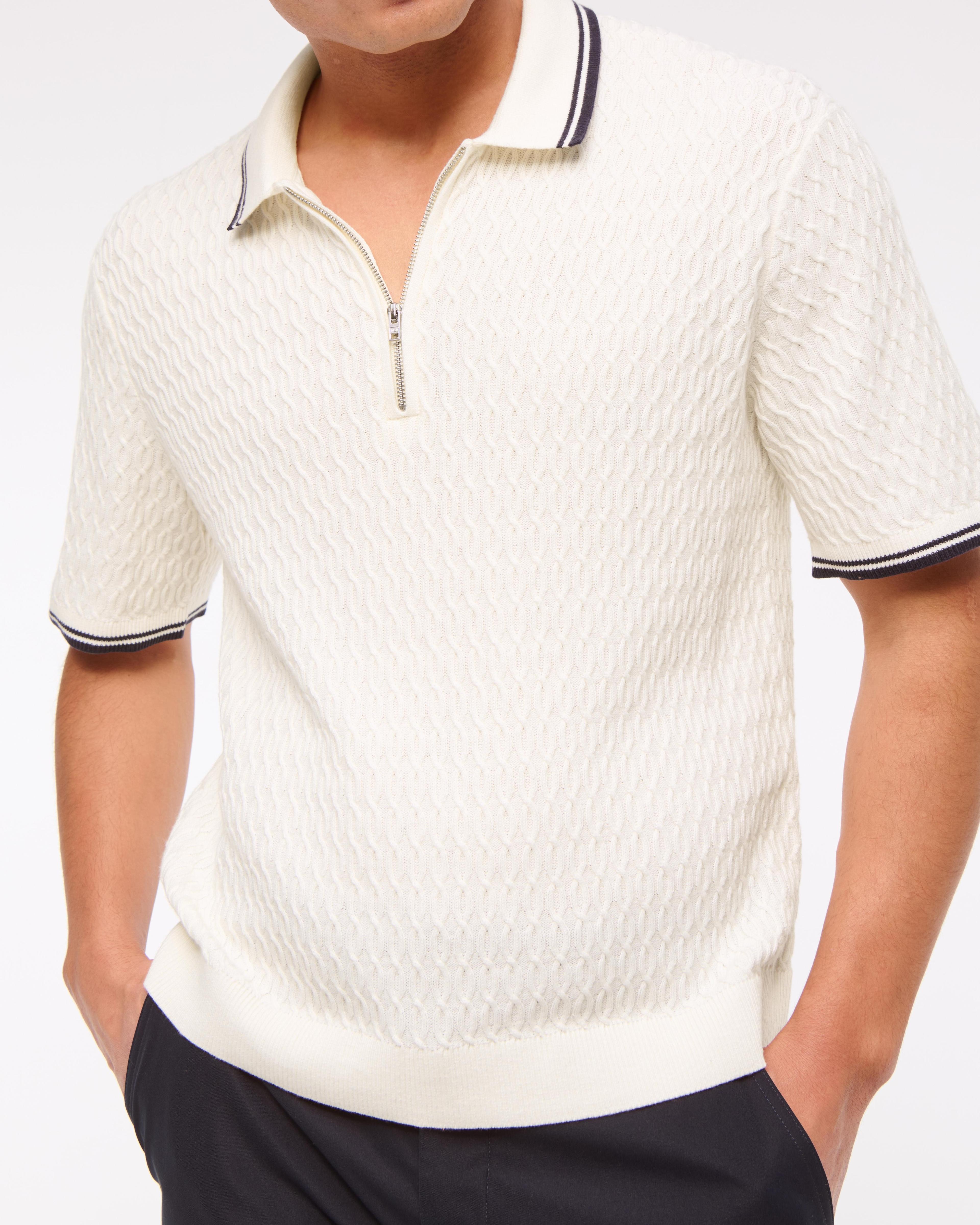 Tipped Zip Sweater Polo Product Image