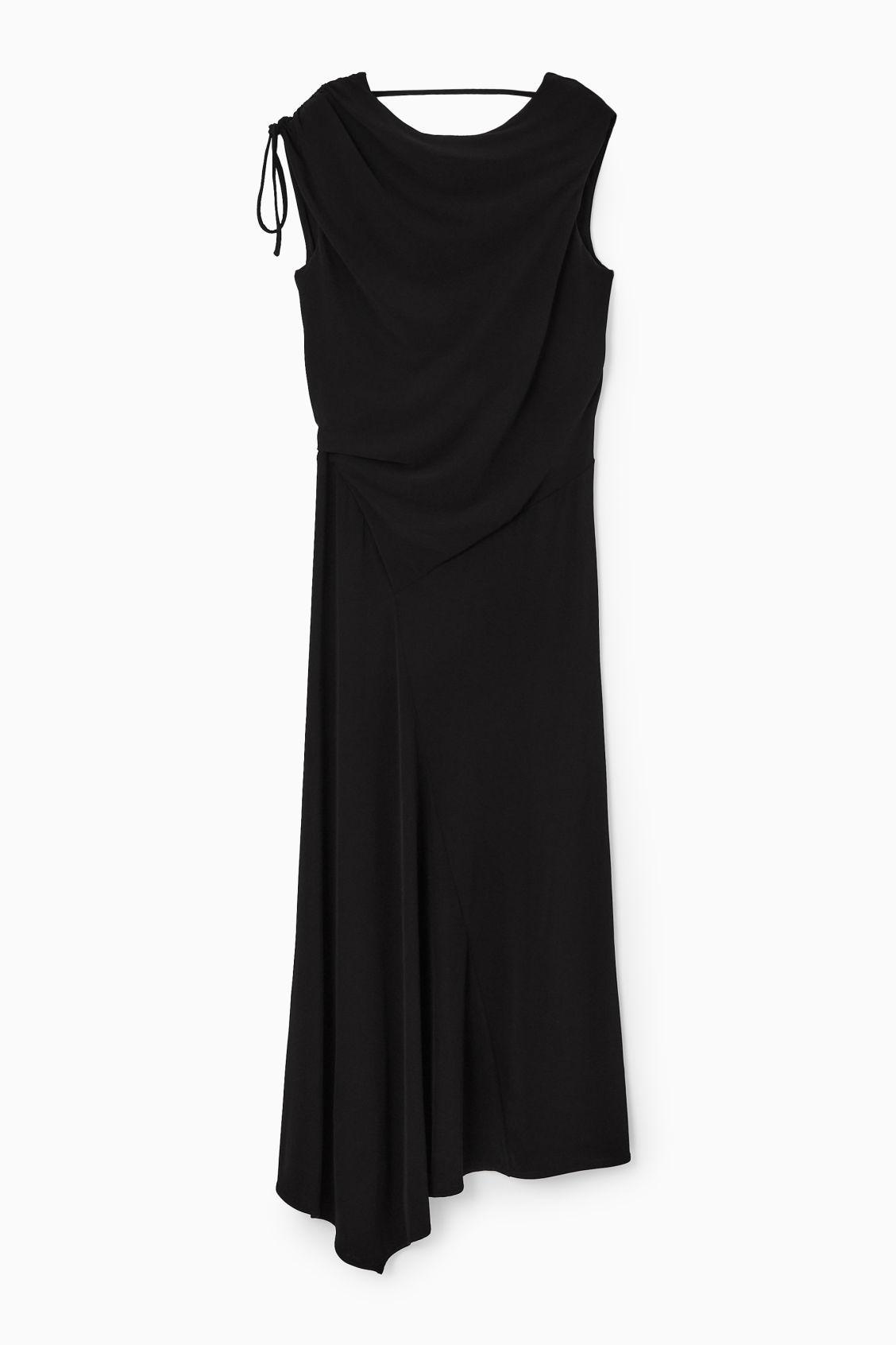 ASYMMETRIC COWL-NECK MAXI DRESS Product Image