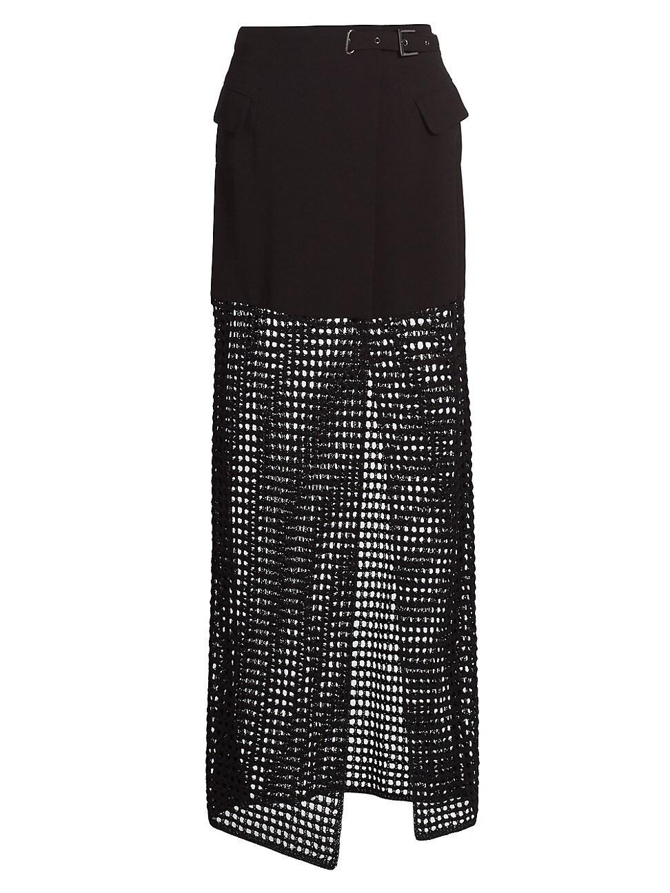 Womens Tyra Belted Crochet Maxi Skirt Product Image