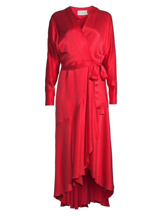 Womens Grace Silk Wrap Midi-Dress Product Image