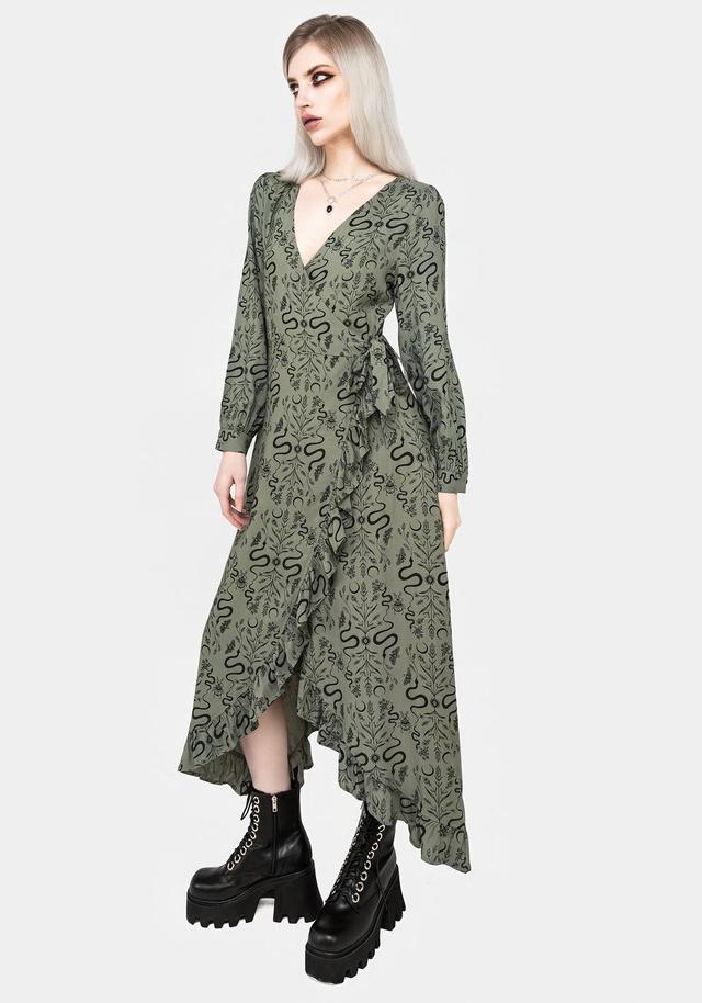 Dominion Snake Print Midi Wrap Dress Product Image