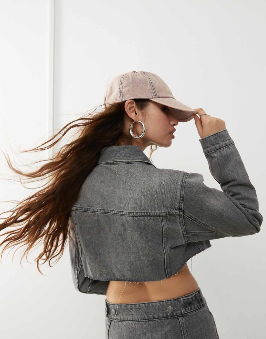 Monki cap in washed pink Product Image