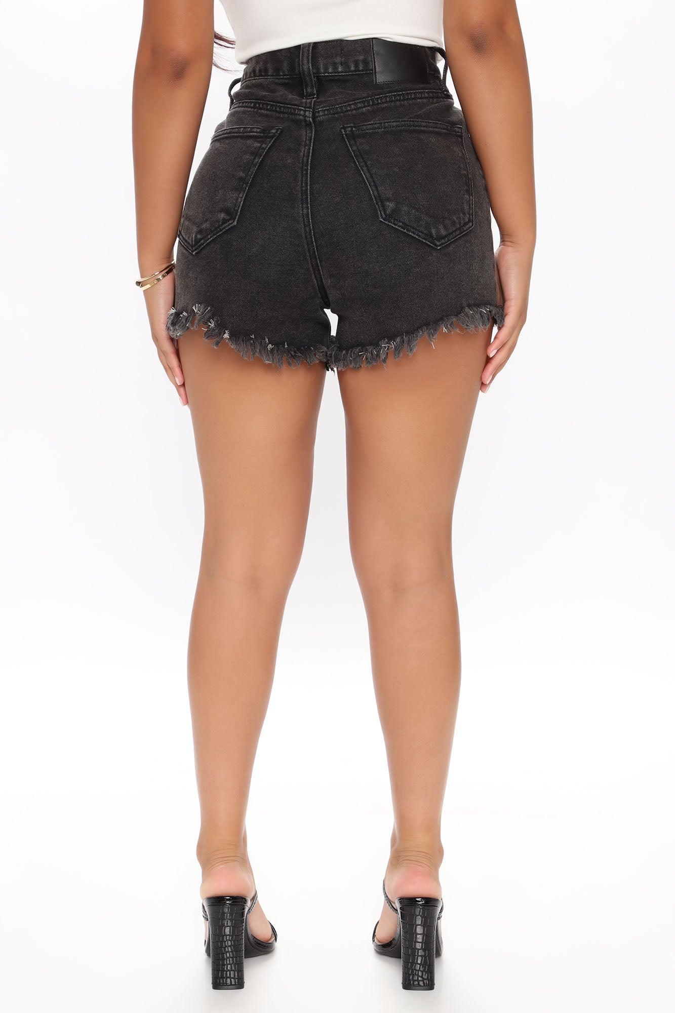 Pinch Me High Waisted Denim Shorts - Black Product Image