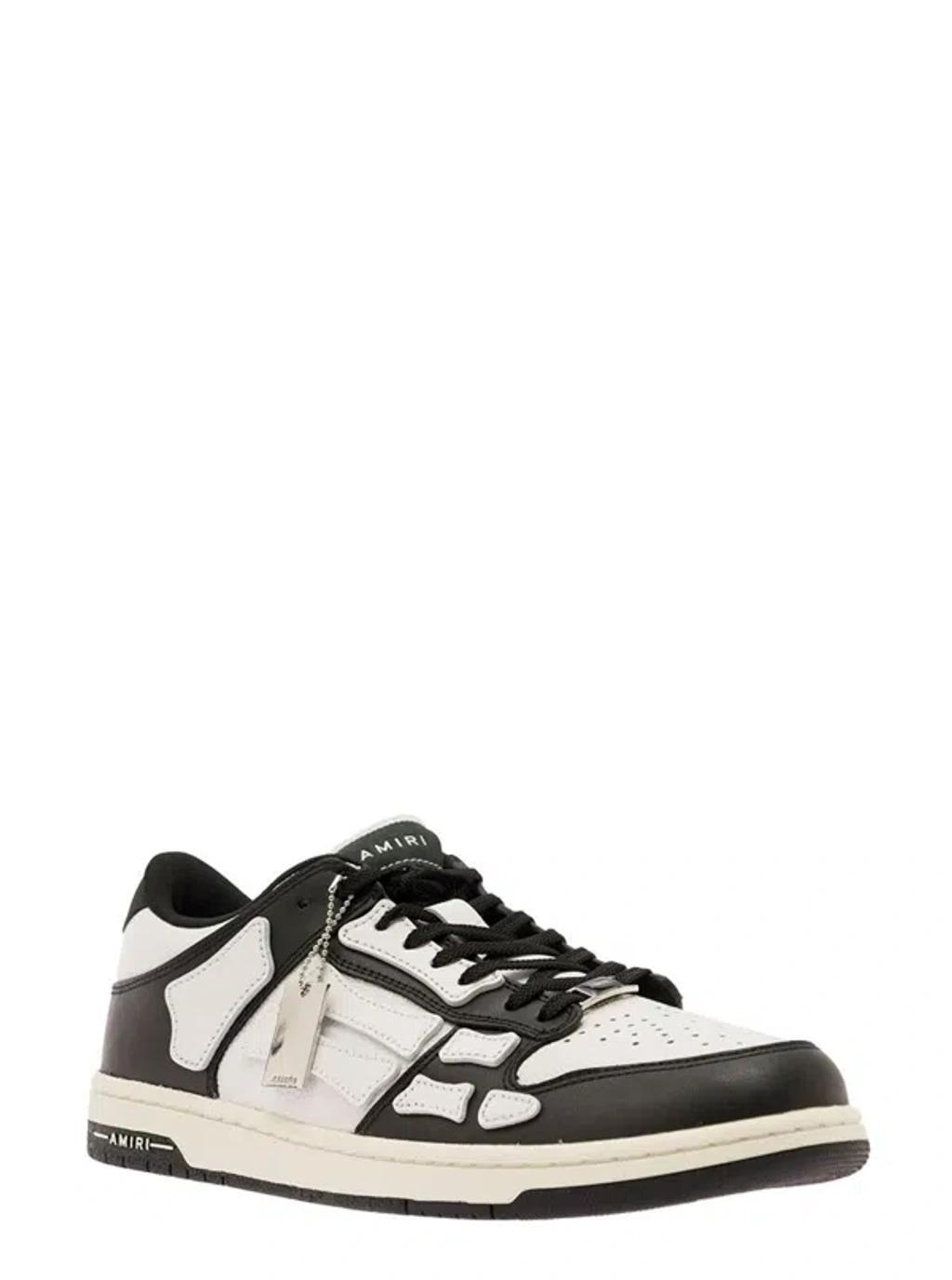 AMIRI Skel Leather Low Sneakers In Black Product Image