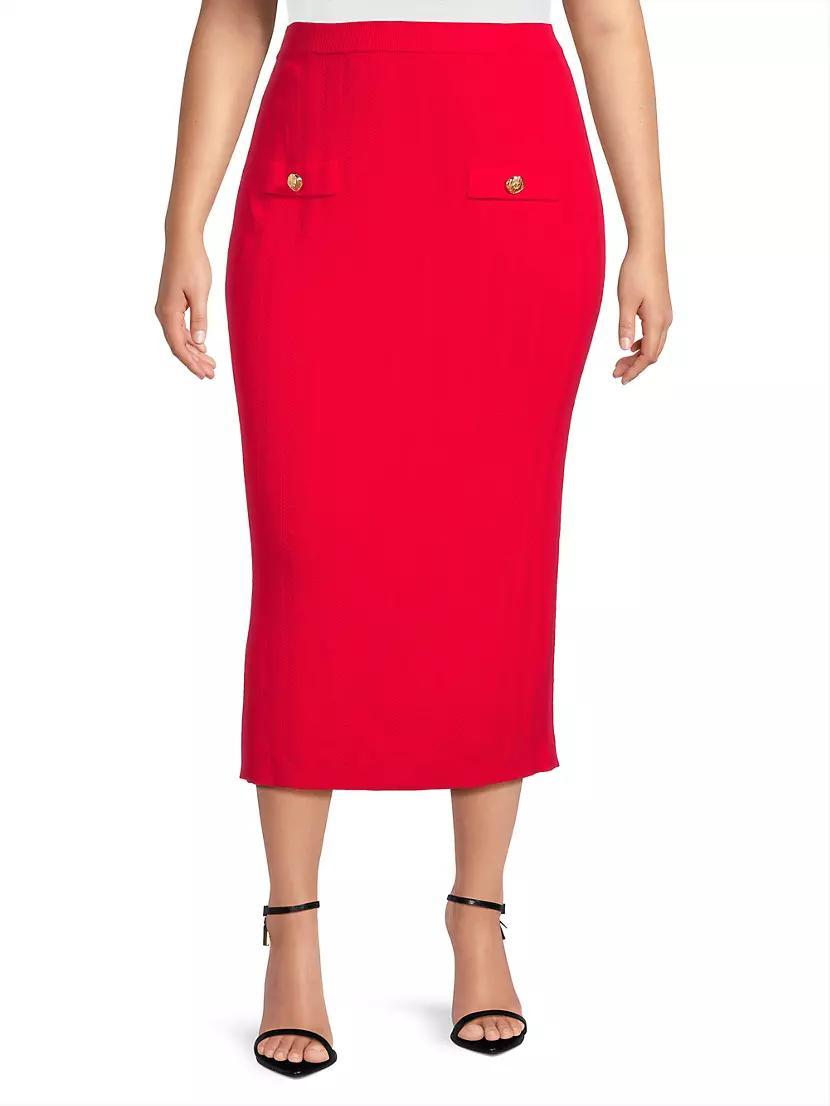 Rib-Knit Pencil Skirt Product Image