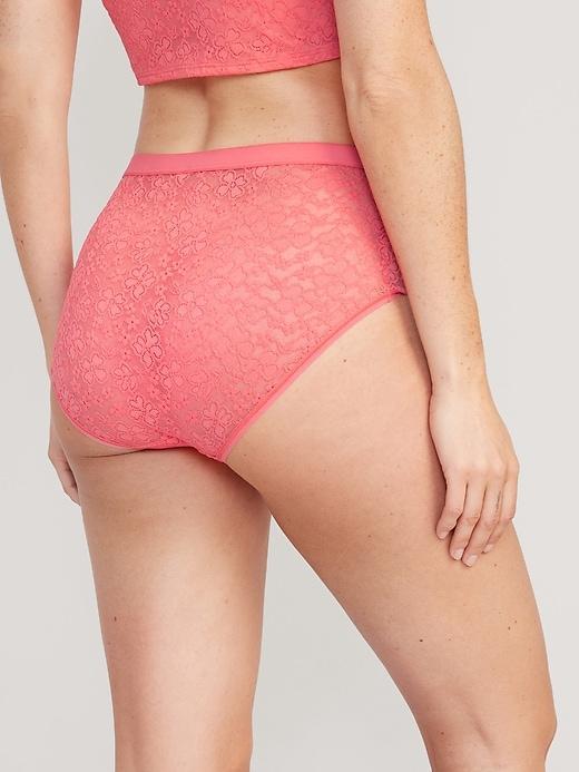 High-Waisted Lace Bikini Underwear Product Image