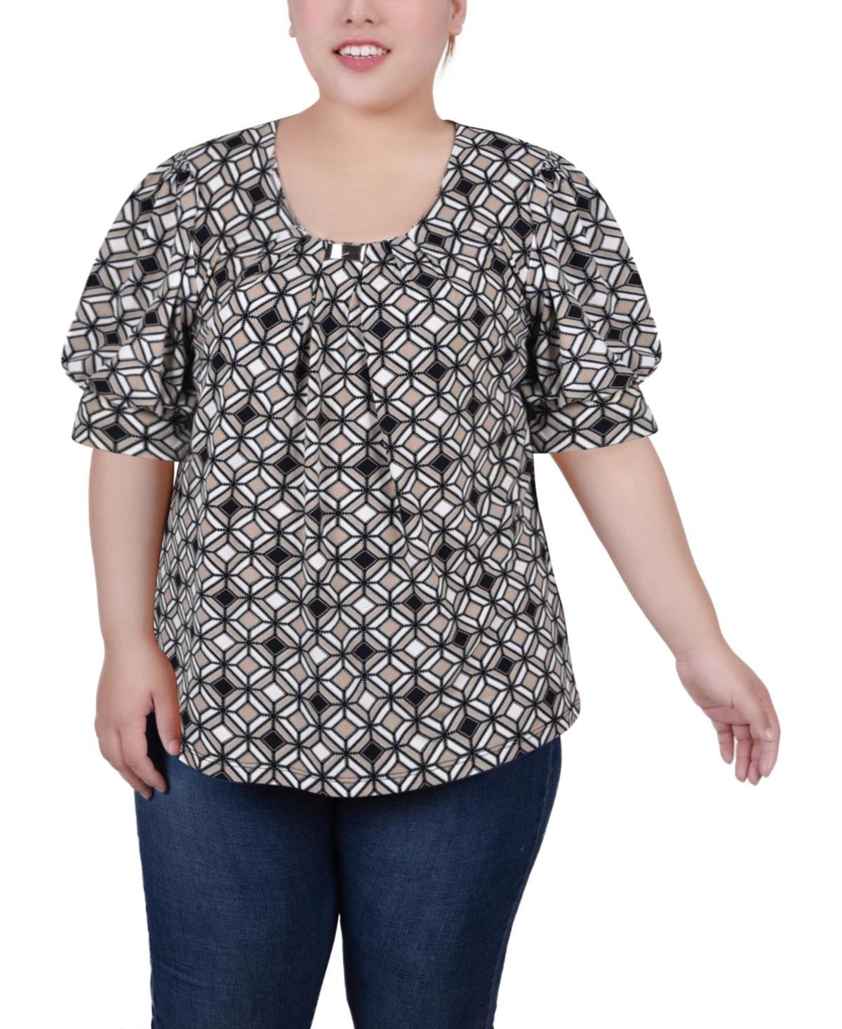 Ny Collection Plus Size Short Sleeve Balloon Sleeve Top Product Image