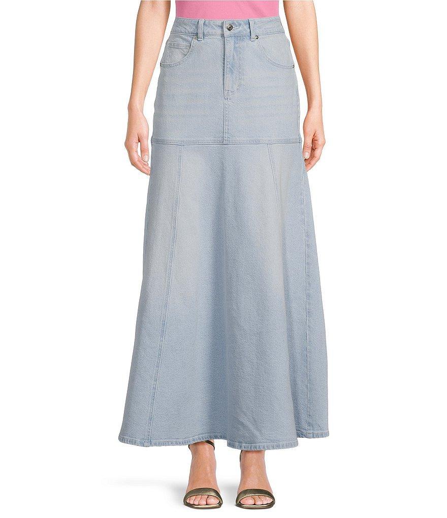 GB High Rise Denim Maxi Skirt Product Image