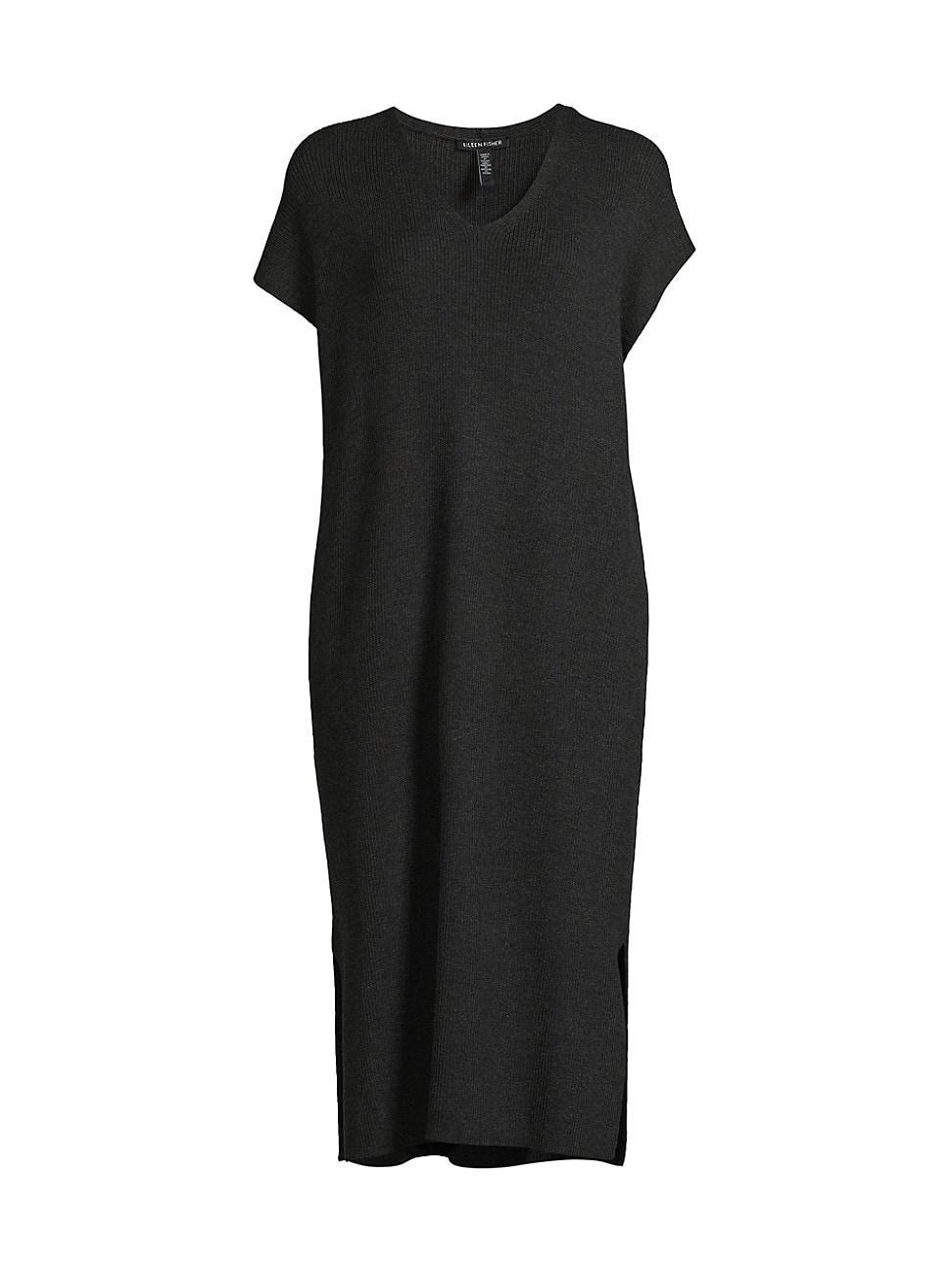 Womens Wool V-Neck Midi-Dress product image