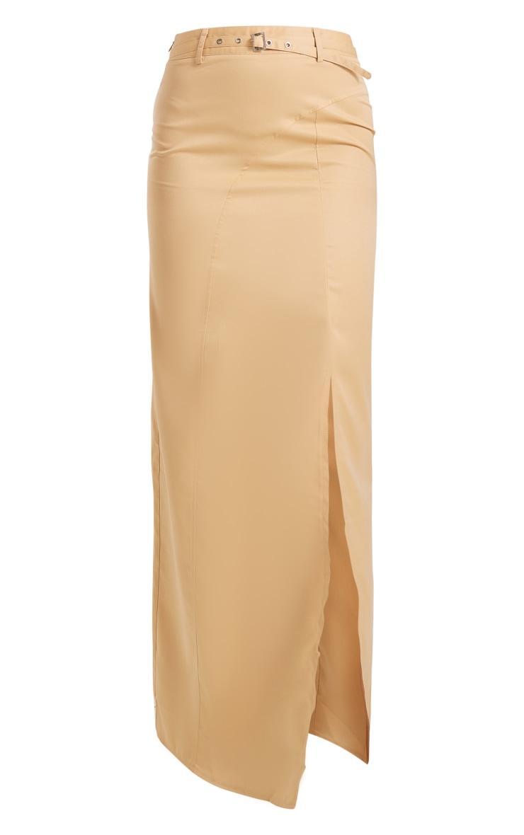 Stone Tailored Woven Belted Maxi Skirt Product Image