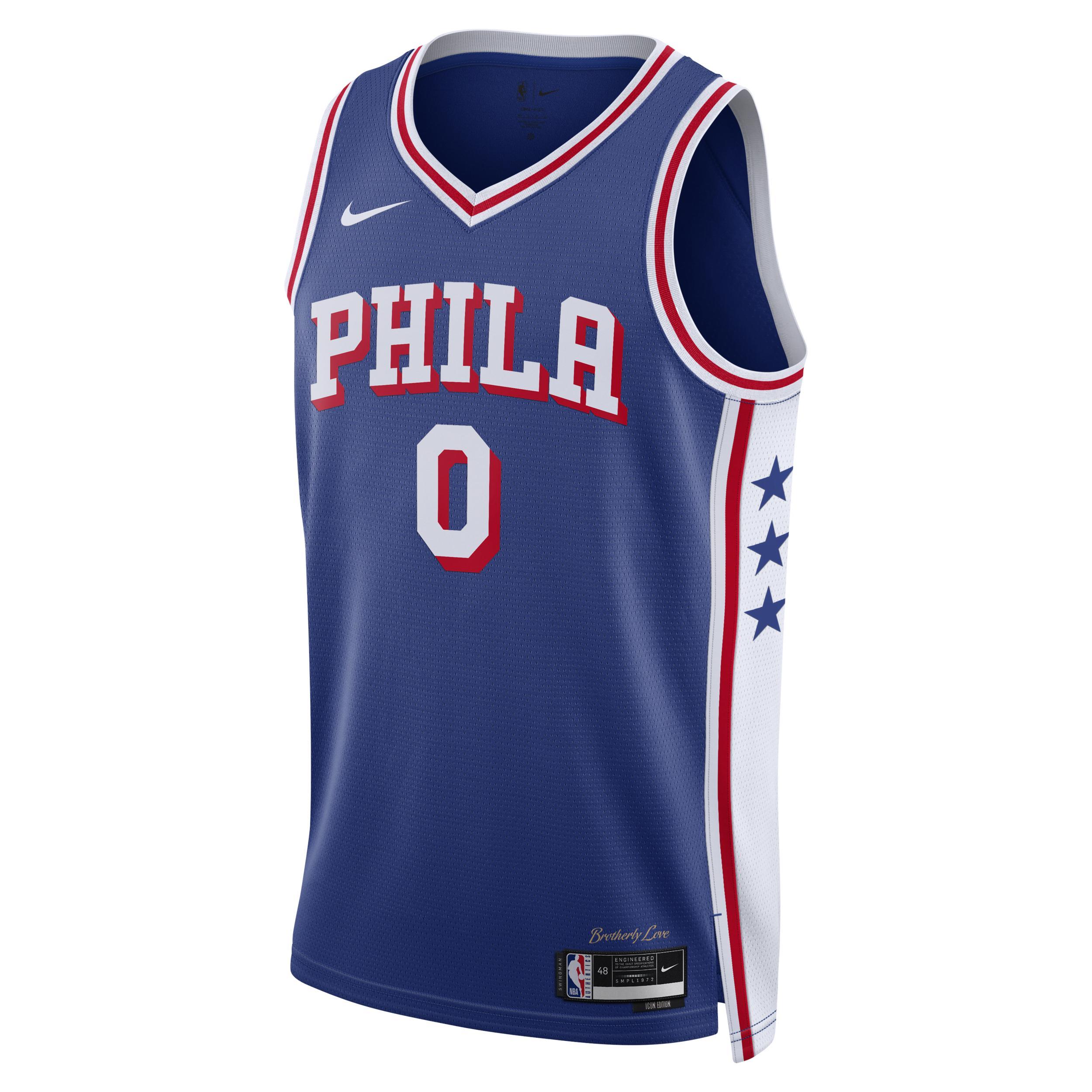 Unisex Nike Tyrese Maxey Royal Philadelphia 76ers Swingman Jersey - Association Edition, Adult Unisex Product Image