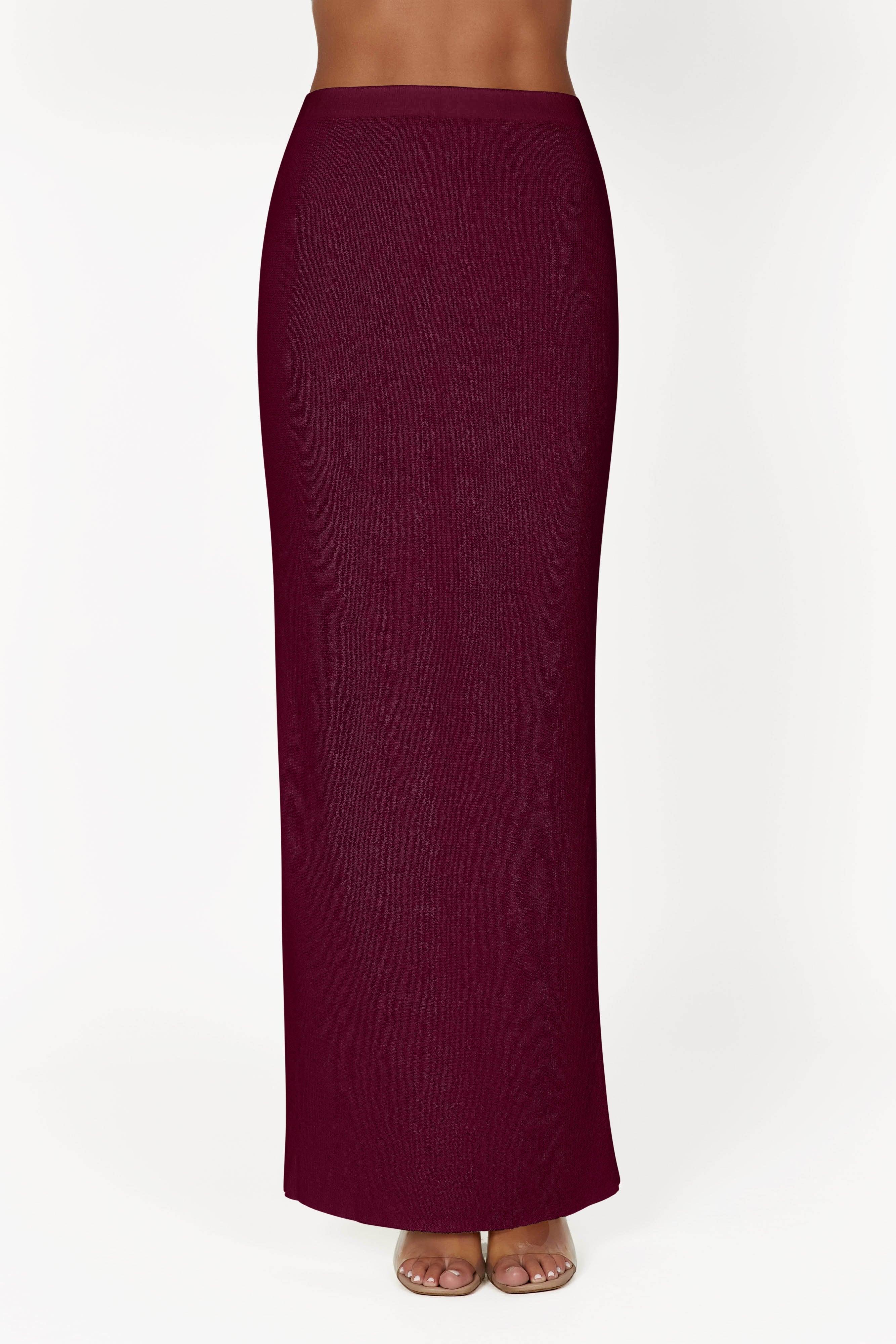 Maribelle Knit Maxi Skirt - Wine Product Image