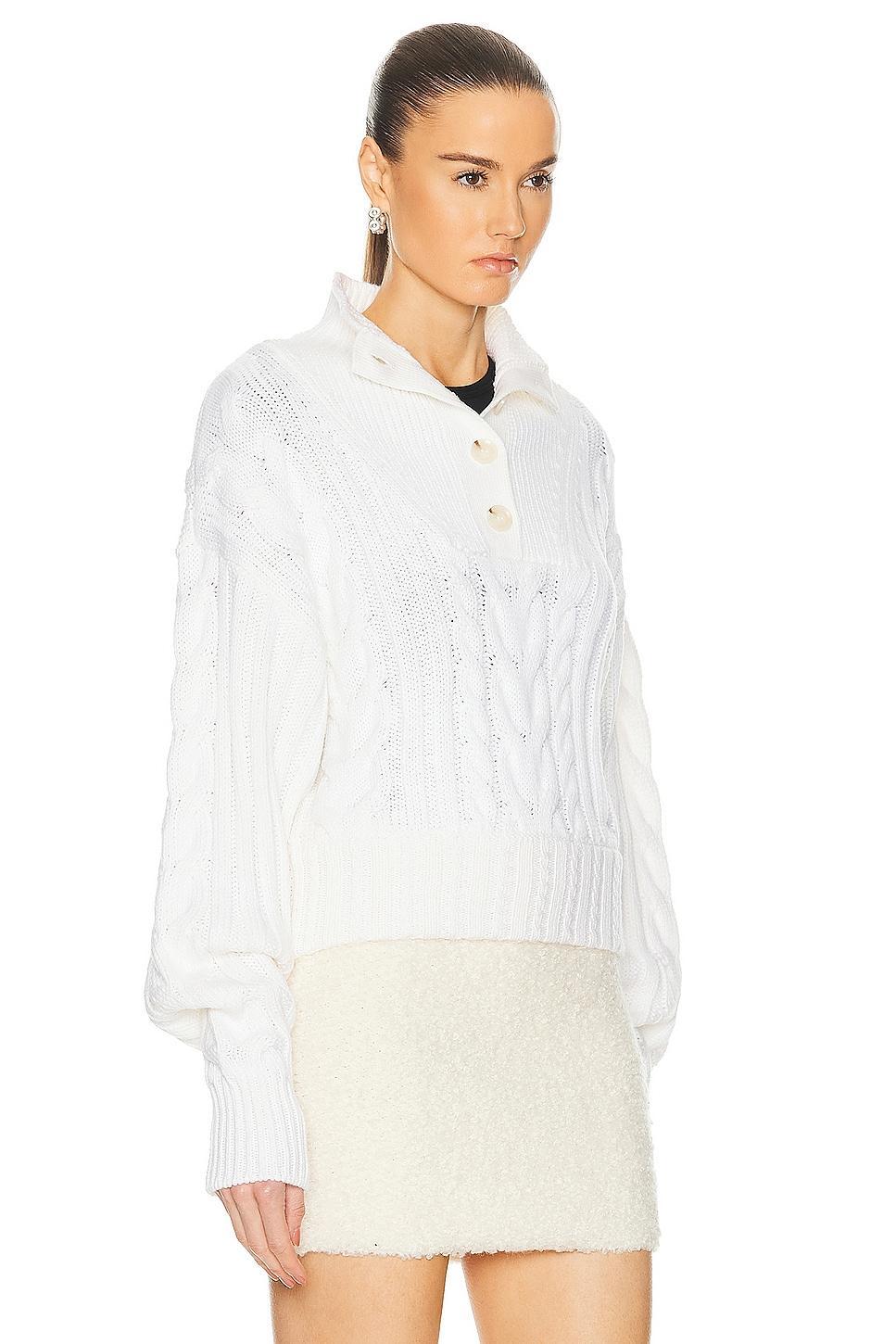 GRLFRND Natae Cable Sweater in Ivory. - size S (also in XL) Product Image