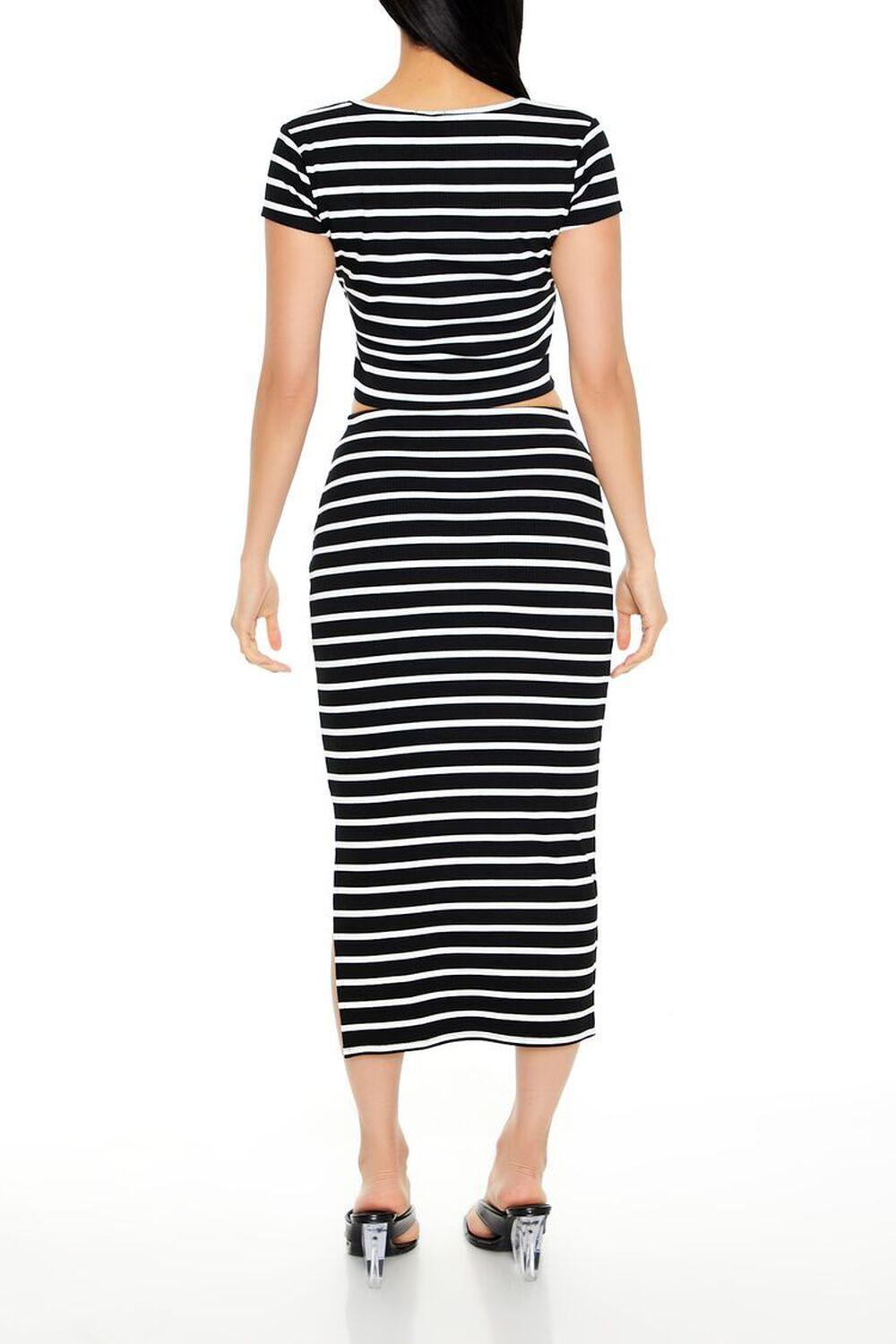 Striped Cropped Tee & Midi Skirt Set | Forever 21 Product Image